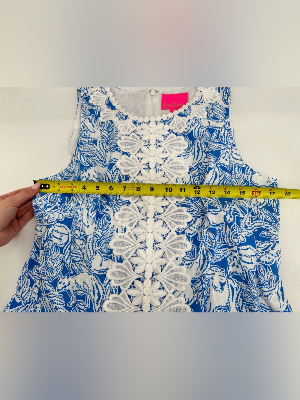Lilly Pulitzer Melani Dress Coastal Blue Fancy Feet Fox Size 10 - Picture 9 of 10